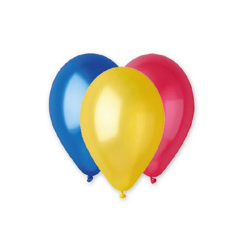 Busta 16 palloncini 26cm metal assortiti Big Party