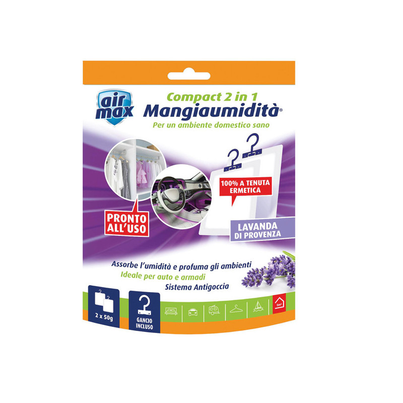 Air Max 2 mangiaumidita' appendibile Compact 2 in 1 Lavanda di provenza 50gr