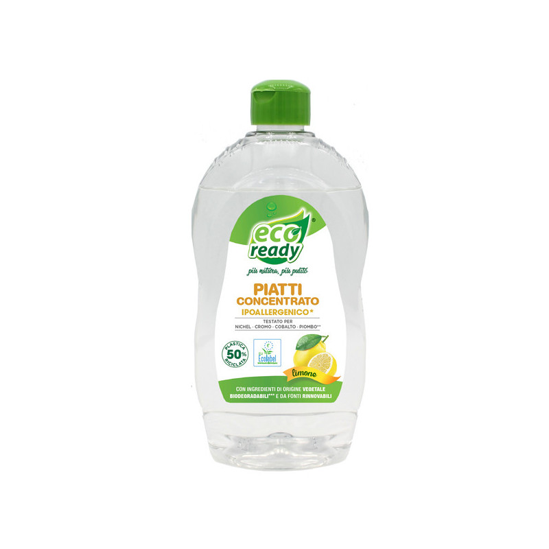 Detersivo piatti concentrato Limone ipoallergenico 0,50Lt Linea Eco Ready