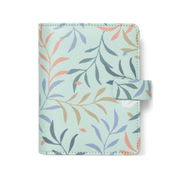 Organiser f.to Pocket 146x128x36mm c/cinturino fantasia Botanical menta Filofax