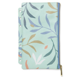 Pochette c/zip per organiser A5 e Personal Botanical menta Filofax