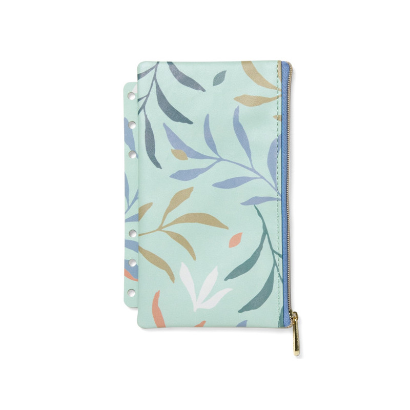 Pochette c/zip per organiser A5 e Personal Botanical menta Filofax