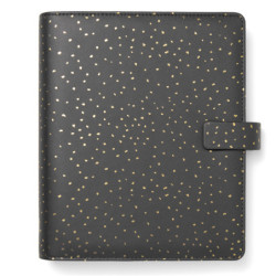 Organiser f.to A5 233x217x46mm c/cinturino Confetti nero Filofax