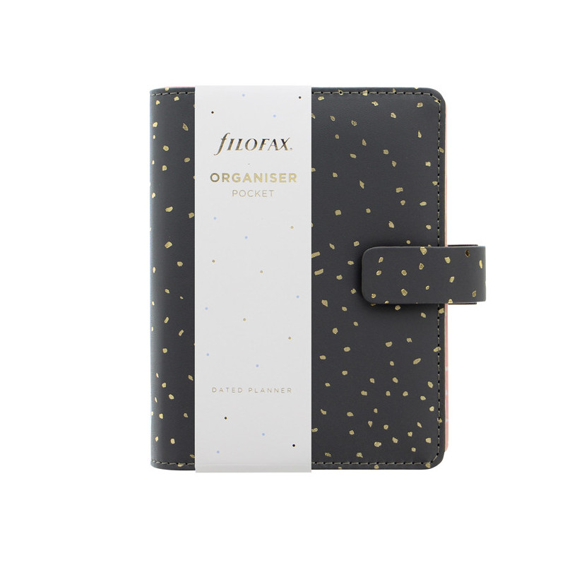 Organiser f.to Pocket 146x128x36mm c/cinturino Confetti nero Filofax