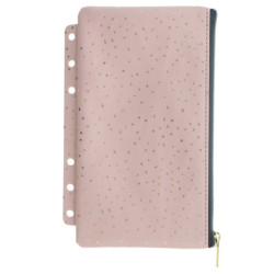 Pochette c/zip per organiser A5 e Personal Confetti rosa Filofax