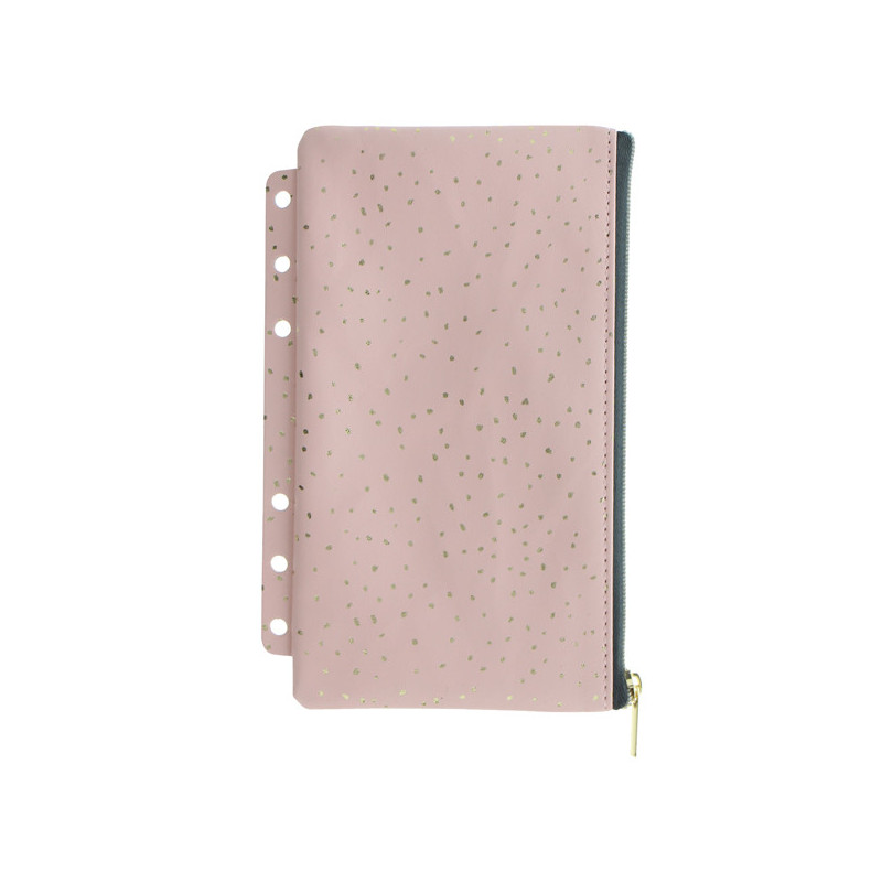 Pochette c/zip per organiser A5 e Personal Confetti rosa Filofax