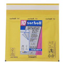 10 Buste imbottite Sacboll in carta avana CD 20x22cm BLASETTI