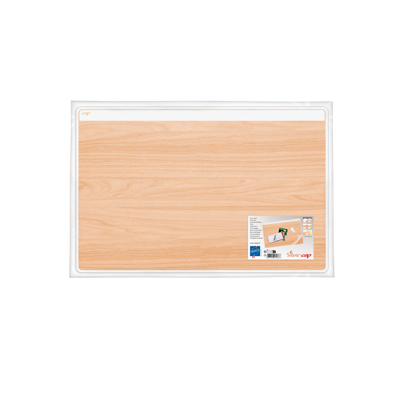 Sottomano Silva in pvc con stampa legno e copertura trasp. Antiriflesso Cep