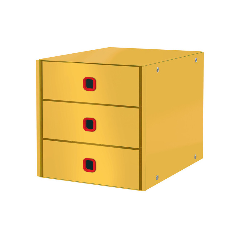 Cassettiera 3 cassetti ClickStore giallo Cosy Leitz