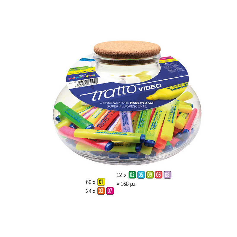 Boccia 168 evidenziatore Tratto Video colori assortiti