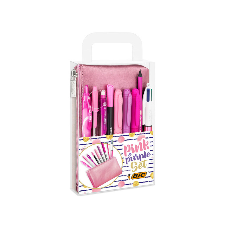 SET SCRITTURA+ASTUCCIO PINK  PURPLE - Bic