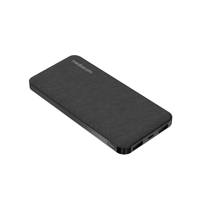 Powerbank ultrasottile USB da 10.000 mAh nero Mediacom