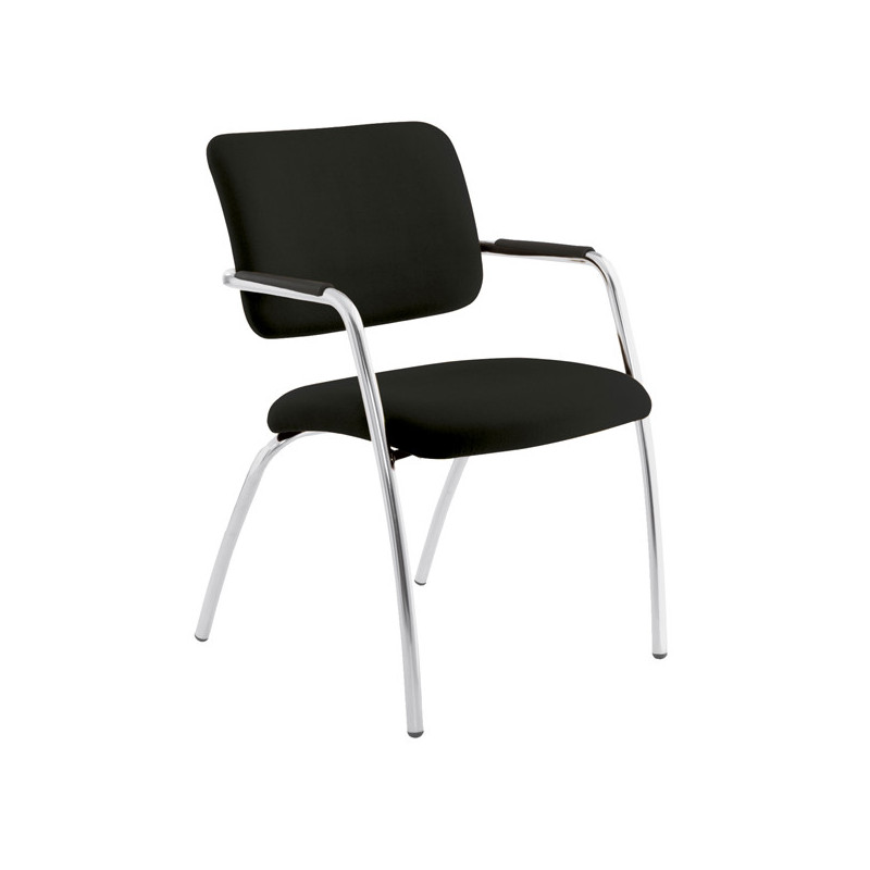 Poltroncina visitatore Lithium LT4G nero con braccioli inclusi