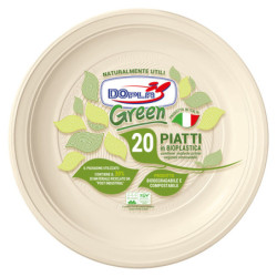 20 Piatti frutta 170mm BIO Mater-bi DOpla Green