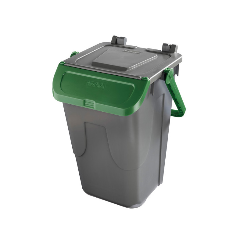 Contenitore portarifiuti Ecology 35Lt c/sportello e maniglione verde