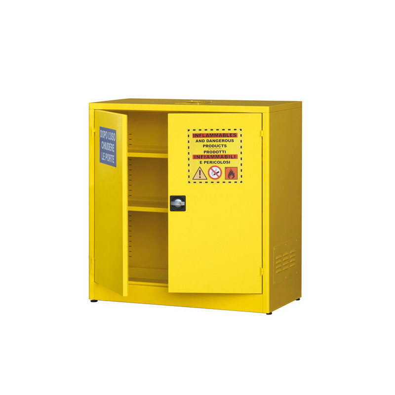 Armadio di sicurezza per liquidi infiammabili 107,5x50x110cm giallo