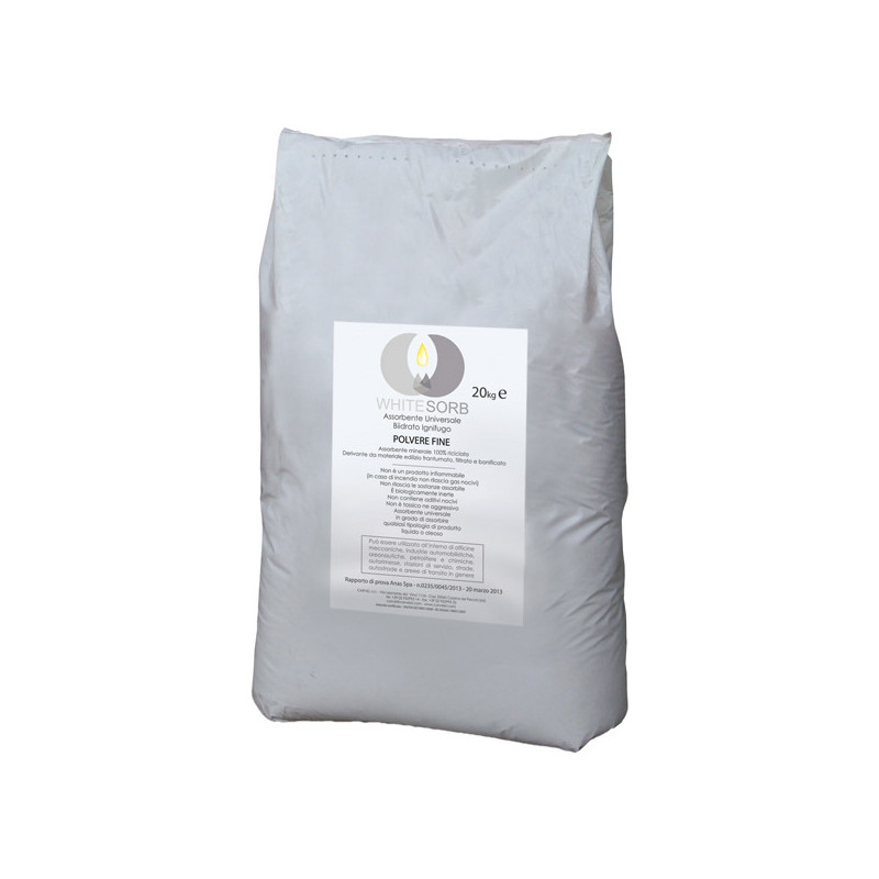 Granulare assorbente universale White Sorb per oli e liquidi sacco 20kg