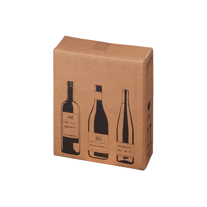 10 Scatole per tre bottiglie Wine Pack 30,5x10,8x36,8cm