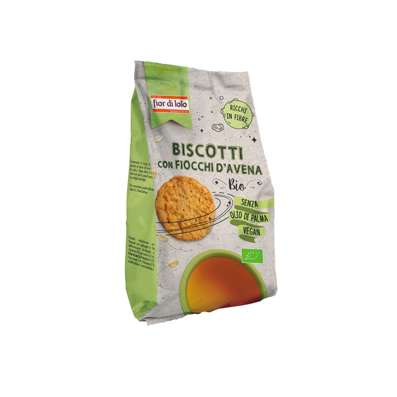 Confezione da 350gr biscotti biologici con fiocchi di avena - Fior Di Loto