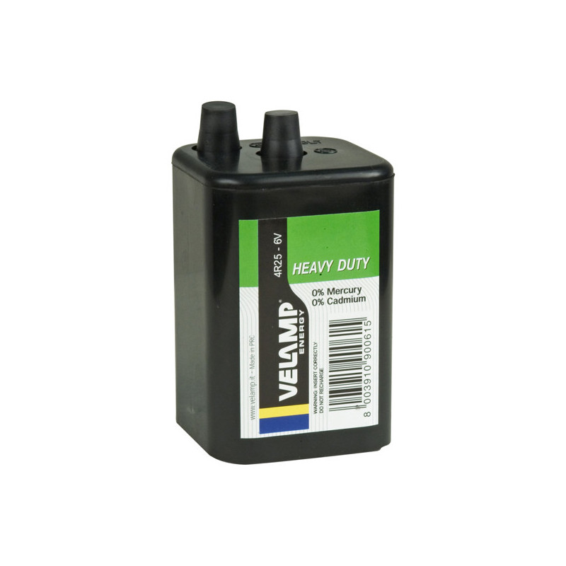 Batteria zinco carbone 6V per lampeggianti stradali Velamp