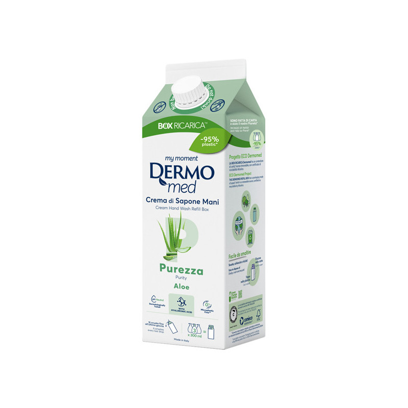 Ricarica crema di sapone mani aloe 900ml Dermomed