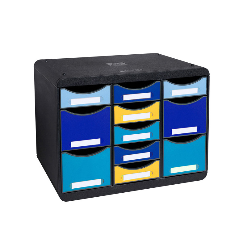 Cassettiera 11 cassetti STORE-BOX MULTI nero/multicolore Bee Blue Exacompta