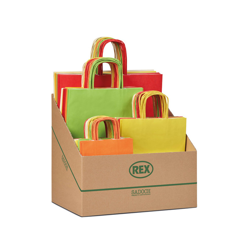 Espositore 100 shopper Allegra colori chiari formati assortiti Sadoch