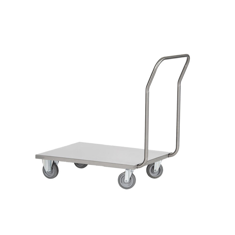 Carrello da lavoro con pianale in acciaio inox AISI 304 60x90x97cm