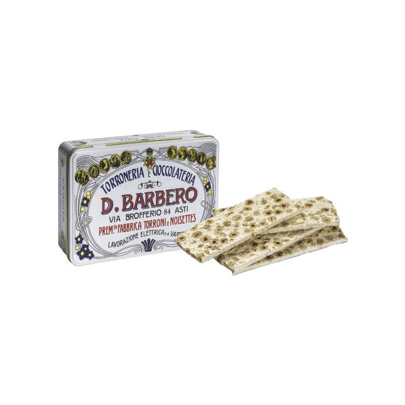 Torronfette da 500gr in scatola regalo di metallo Barbero