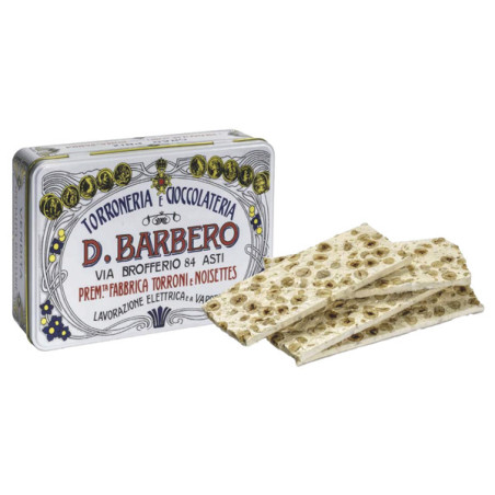 Torronfette da 500gr in scatola regalo di metallo Barbero