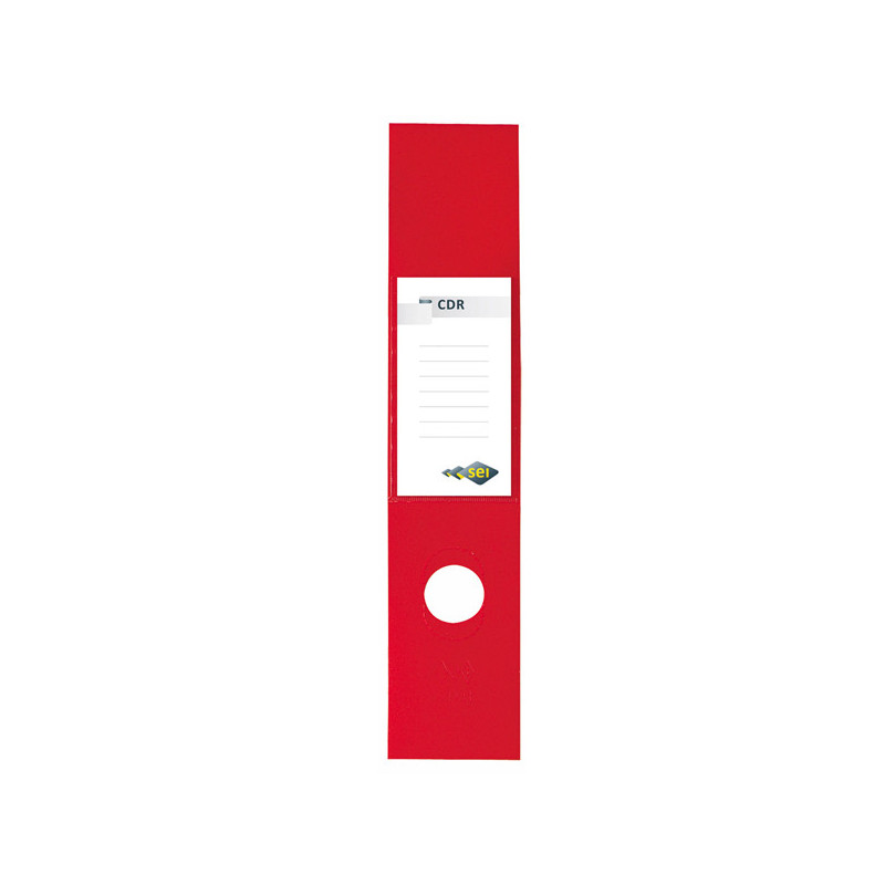 Busta 10 copridorso CDR PVC adesivi rosso 7x34,5cm SEI ROTA