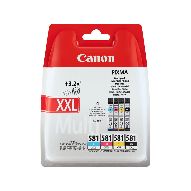 CANON INK CLI-581XXL MULTIPACK C/M/Y/BK