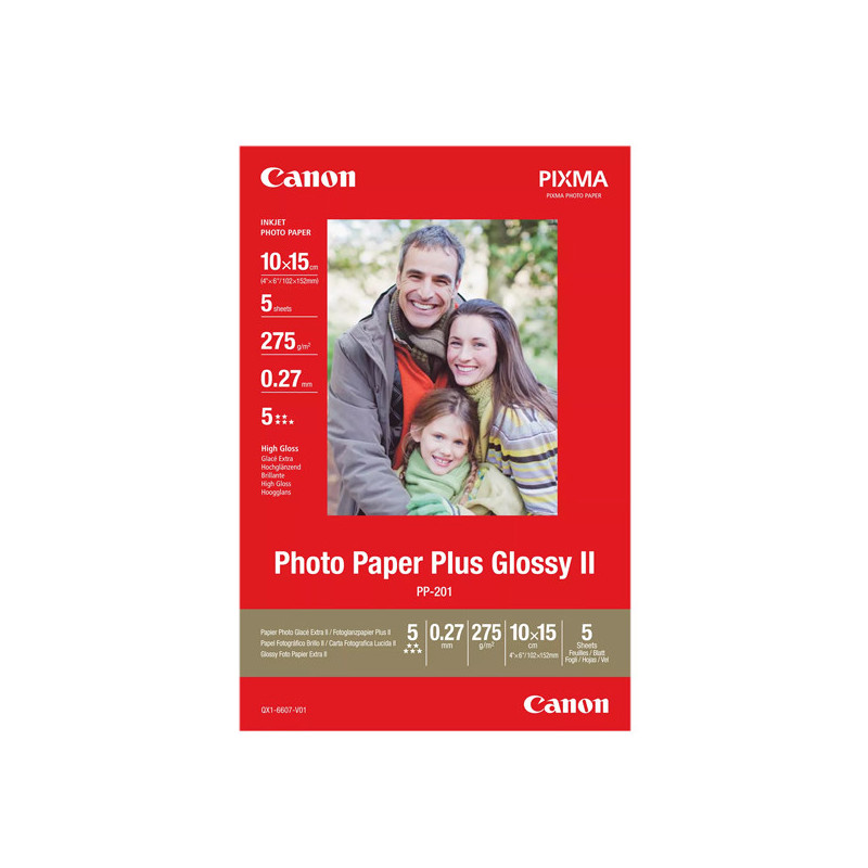 CANON CARTA FOTOGRAFICA PLUS GLOSSY PP-201 10x15cm 5 fogli