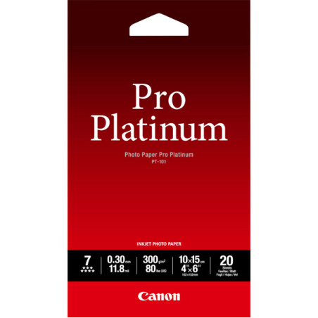 CANON CARTA FOTOGRAFICA PT-101 PRO PLATINUM 300g/m2 10X15CM 20 FOGLI