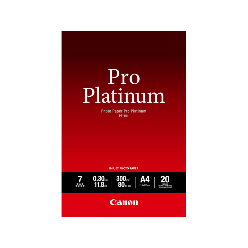 CANON CARTA FOTOGRAFICA PT-101 PRO PLATINUM 300g/m2 A4 20FOGLI