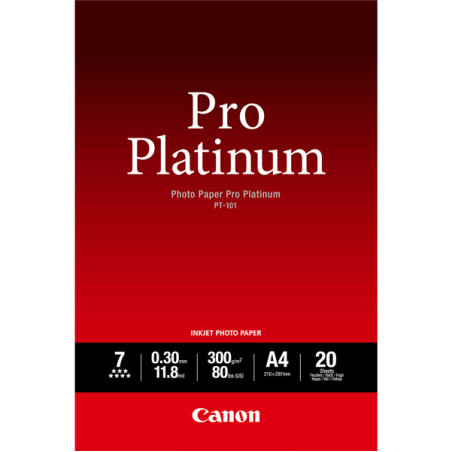 CANON CARTA FOTOGRAFICA PT-101 PRO PLATINUM 300g/m2 A4 20FOGLI