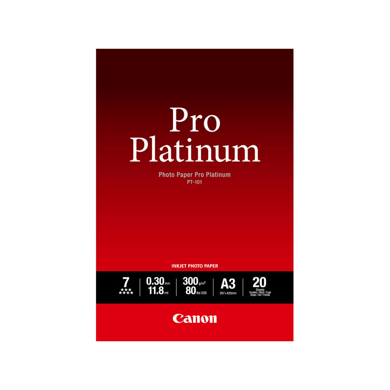 CARTA FOTOGRAFICA CANON PRO PLATINUM PT-101 A3 20 fogli 300g/m2