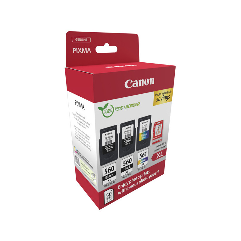 Canon Cartuccia Ink PG-560XLx2/CL-561XL+Conf. fogli