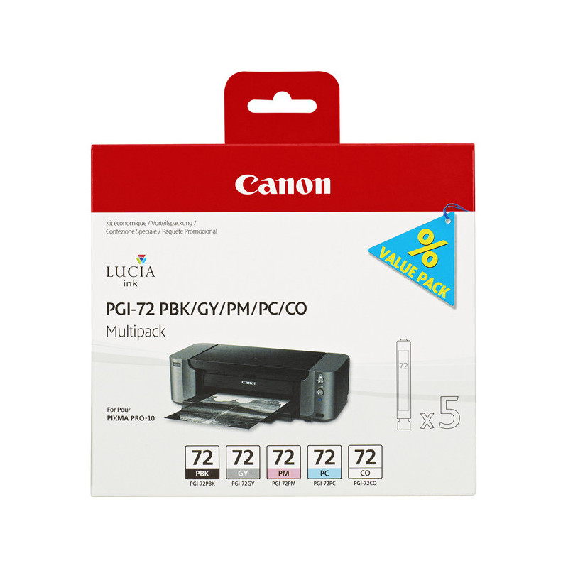 CANON PGI-72 MULTIPACL NERO PHOTO,GRIGIO,MAGENTA E CIANO PHOTO, CHROMA OPTIMIZER