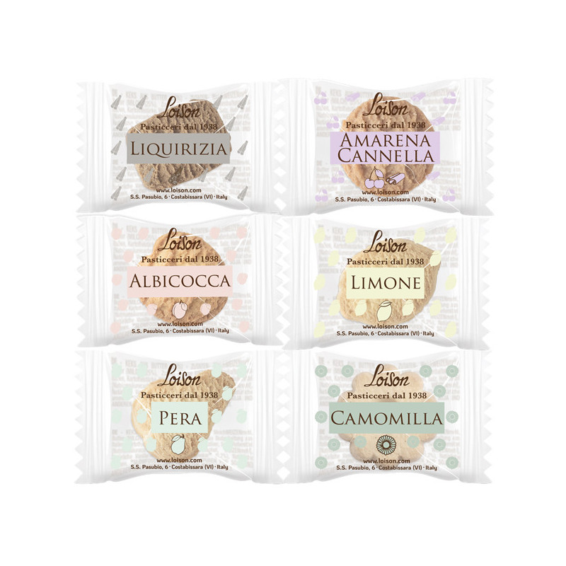 Scatola 200 biscotti al burro frutta e meditazione assortiti Loison