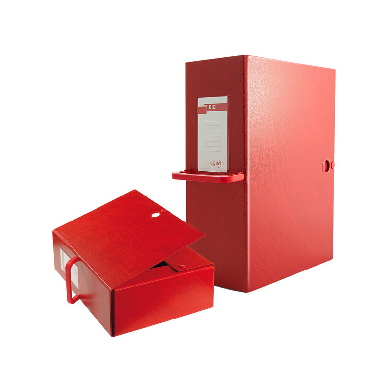 Scatola archivio Big 120 250x350mm rosso c/maniglia Sei Rota