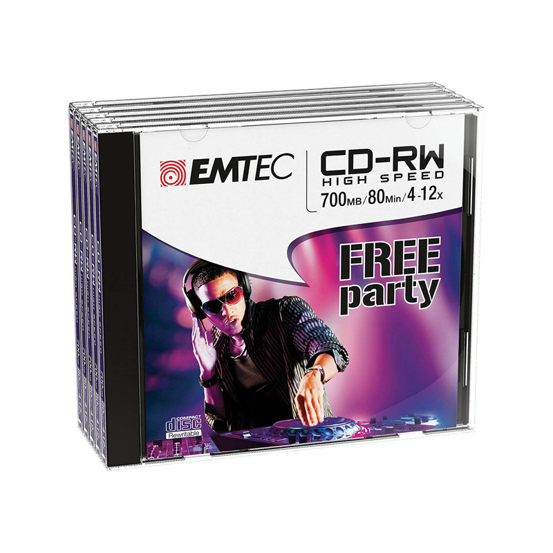 CD-RW EMTEC RW 80MIN/700MB 4-12x JEWEL CASE (kit 5pz)