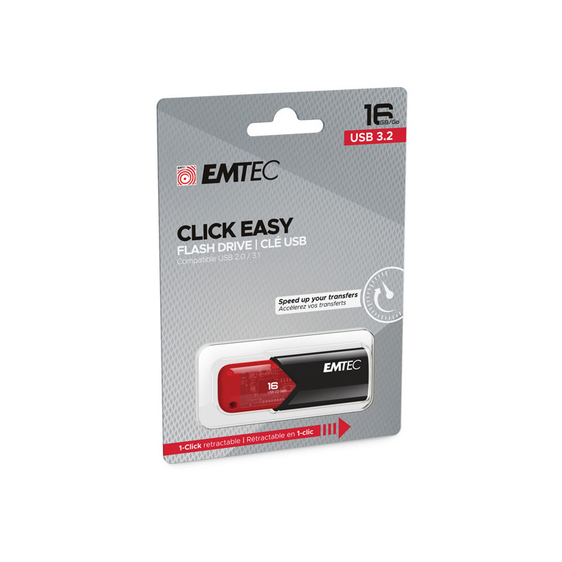 Emtec Memoria USB B110 USB3.2 Clickeasy 16GB rossa