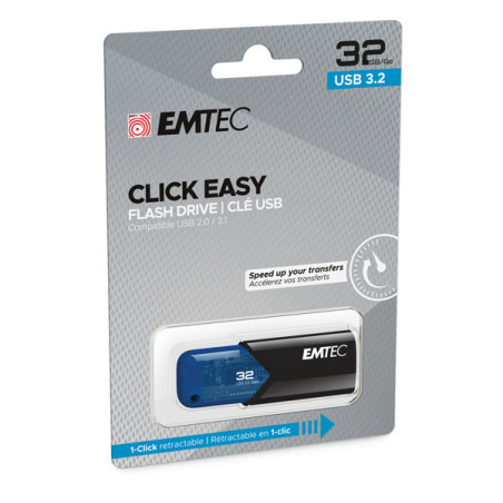 Emtec Memoria USB B110 USB3.2 Clickeasy 32GB blu