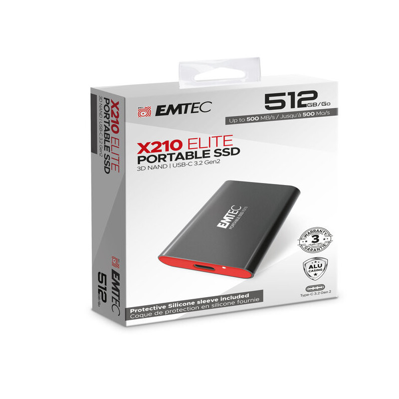 Emtec X210 External 512G con Cover protettiva in silicone