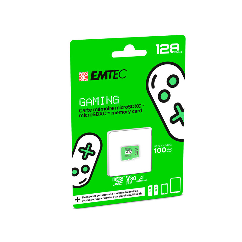 Emtec mSD 128GB UHS-I U3 V30 A1 Gaming Verde