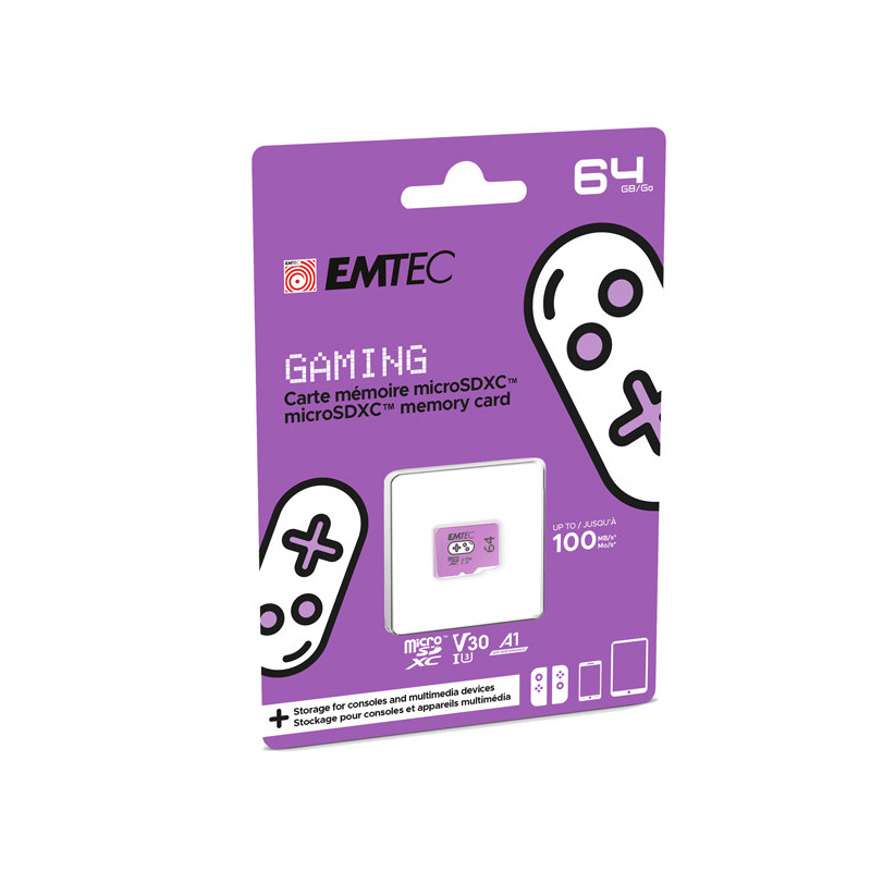 Emtec mSD 64GB UHS-I U3 V30 A1 Gaming Viola