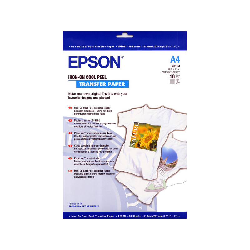 CARTA SPECIALE PER STAMPA INKJET SU TESSUTO 10fg 124gr 210x297mm A4 EPSON