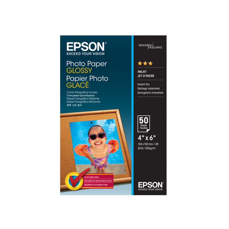 CARTA FOTOGRAFICA LUCIDA GOOD 50fg 200gr 10x15cm (4X6") EPSON