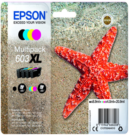 Cartucce di inchiostro Epson Multipack BK/C/M/Y XL serie 603 Stella Marina